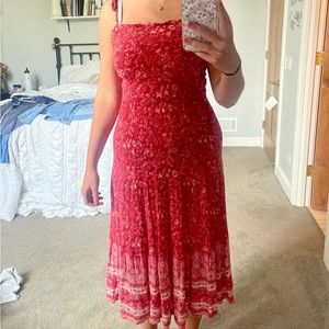 Size medium red floral Knox Rose midi dress